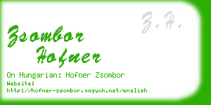 zsombor hofner business card